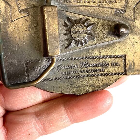Vtg 1975 Keep And Bear Arms 2nd Amendment Belt Buckle Gander Mountain Lewis - Picture 2 of 5